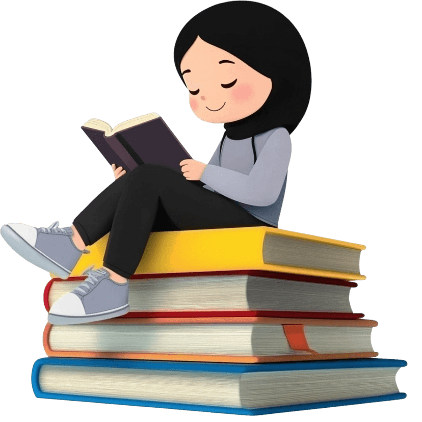 Girl reading on books - Illumine Editions